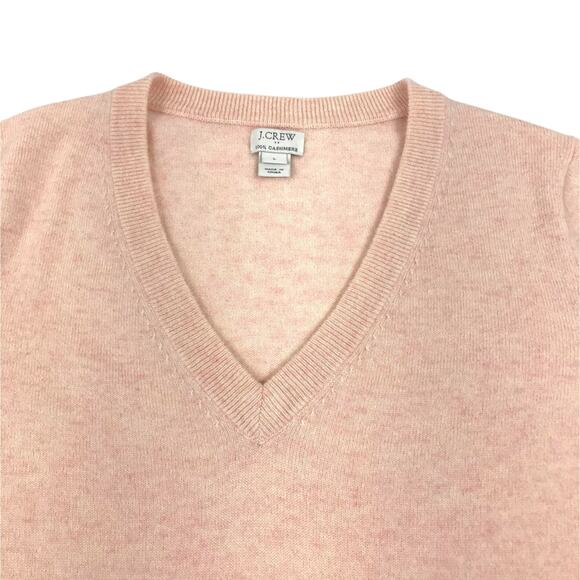 J.CREW 100% Cashmere V-Neck Sweater Women L Peach Lightweight Old Money Office - Picture 5 of 11